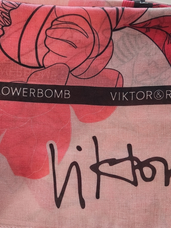 Viktor & Rolf Accessories - Viktor & Rolf Pink Floral Flowerbomb Scarf